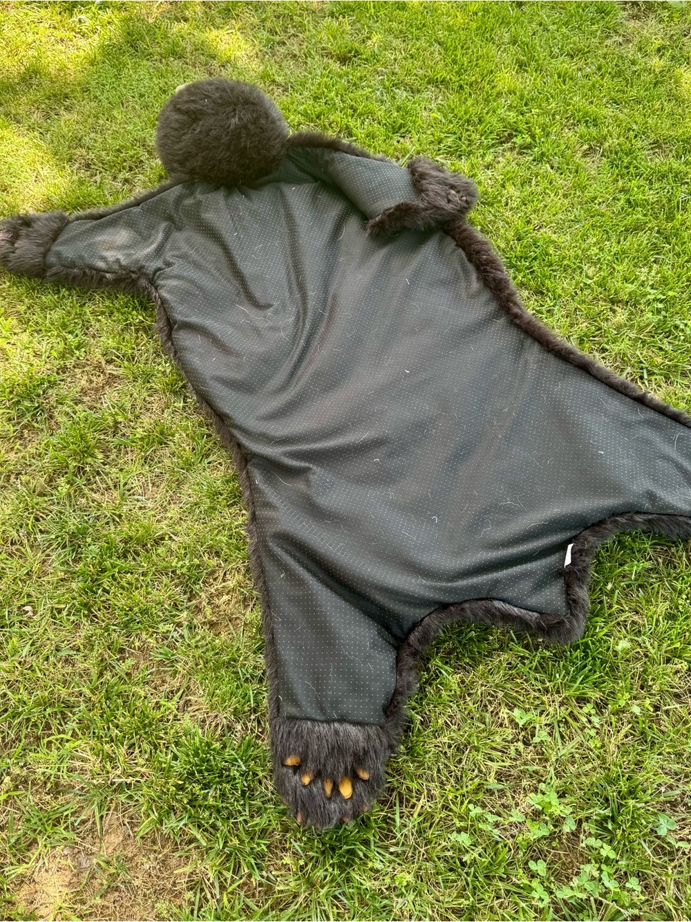 Faux Fur Black Bear Rug - Picture 3 of 5